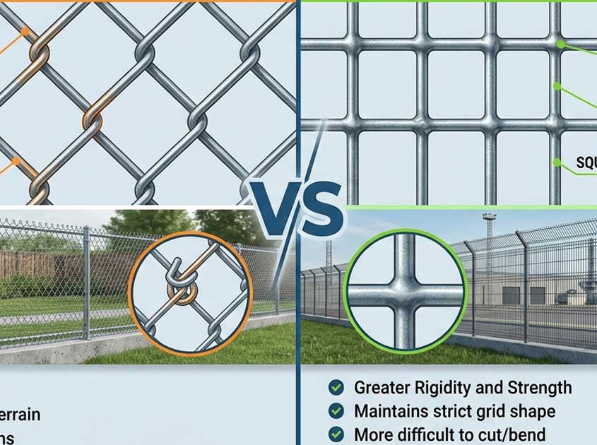 Malla de alambre de eslabones ciclónicos vs. malla de alambre soldada: ¿Cuál es la diferencia?